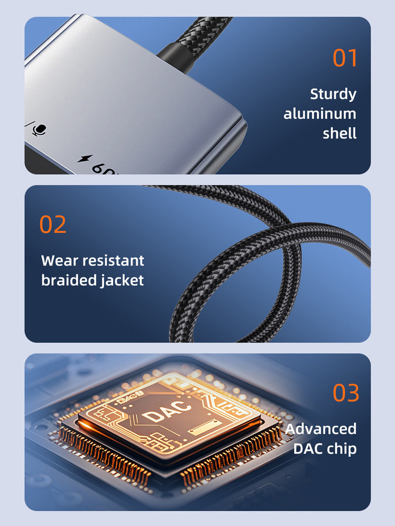 USB C to 3.5mm Headphone and Charger Adapter