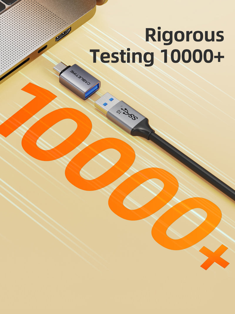 USB-C to USB-A adapter tested over 10,000 plug-and-unplug cycles for long-term reliability