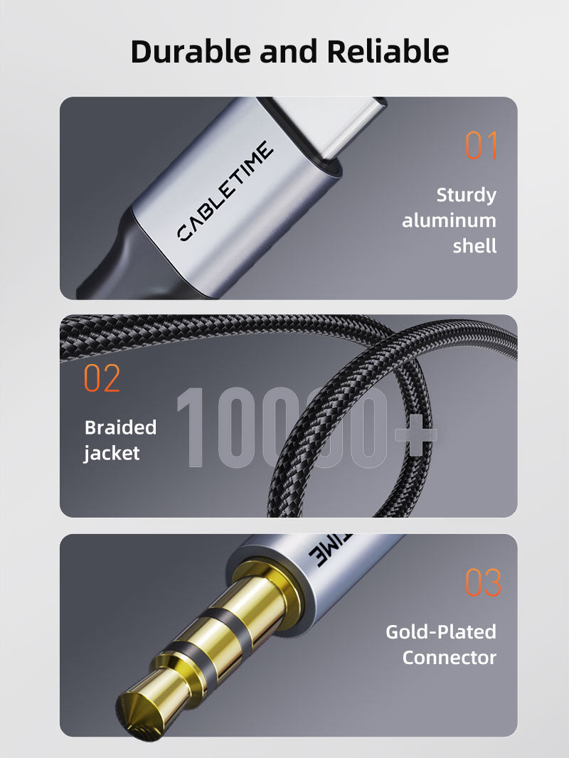 iPhone 16 15 AUX -ledning til bil USB C til 3,5 mm lydstikkabelbane Auxiliary