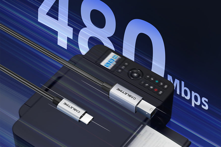 usb-c to usb-b 2.0 cable reach 480Mbps data speed