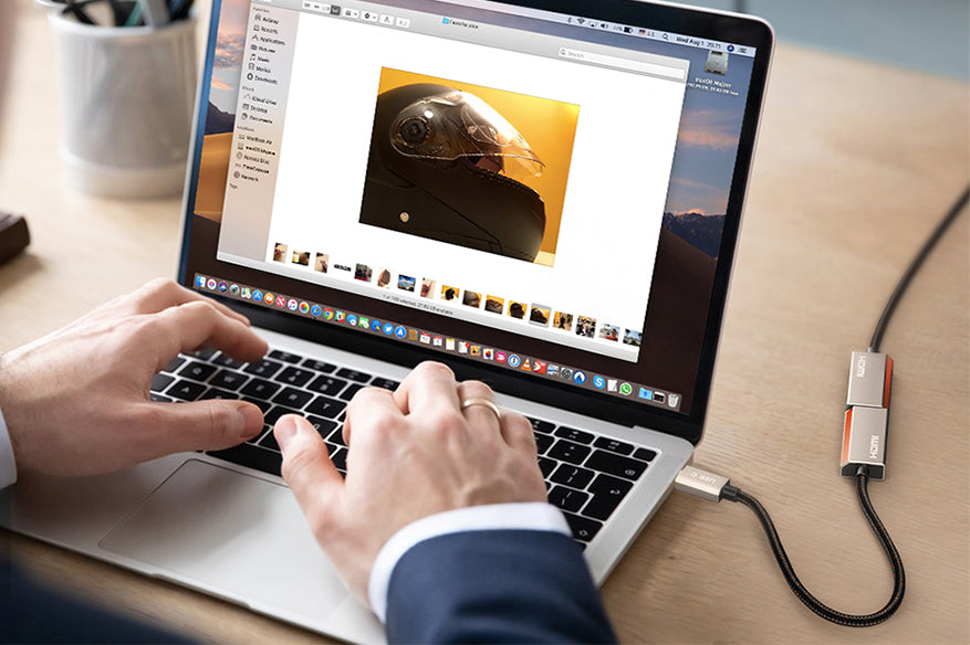 plug in your usb-c to dp adapter, connect it to your DP-enabled display,