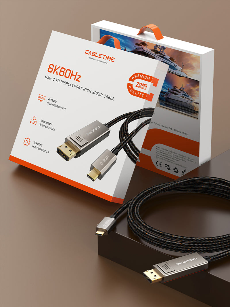 USB C to DP 1.4 Cable 8K 60Hz 4K 144hz