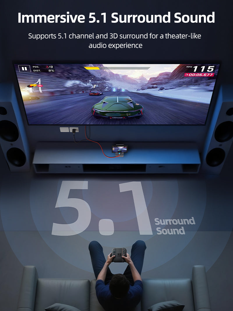 4K60Hz USB C C to HDMI Kabel Adaptor untuk Nintendo Switch 2 Mini Dock dengan PD100W