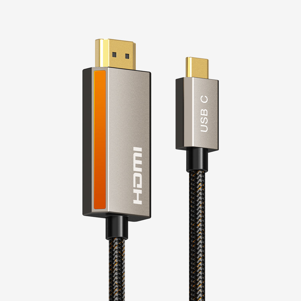 Zinc Alloy USB C Male to HDMI Male 8K Cable Cord 4K 120Hz for MacBook