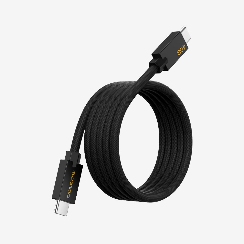 240W USB4 Magnetic Coil USB-C Charging Cable 1M 40Gbps 8K for MacBook iPad Android