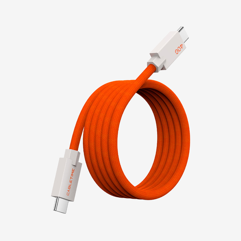 240W USB4 Magnetic Coil USB-C Charging Cable 1M 40Gbps 8K for MacBook iPad Android