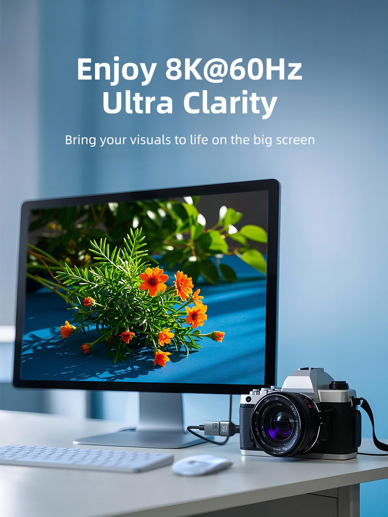 8K@60Hz BidiレクショナルマイクロHDMI-HDMIアダプター