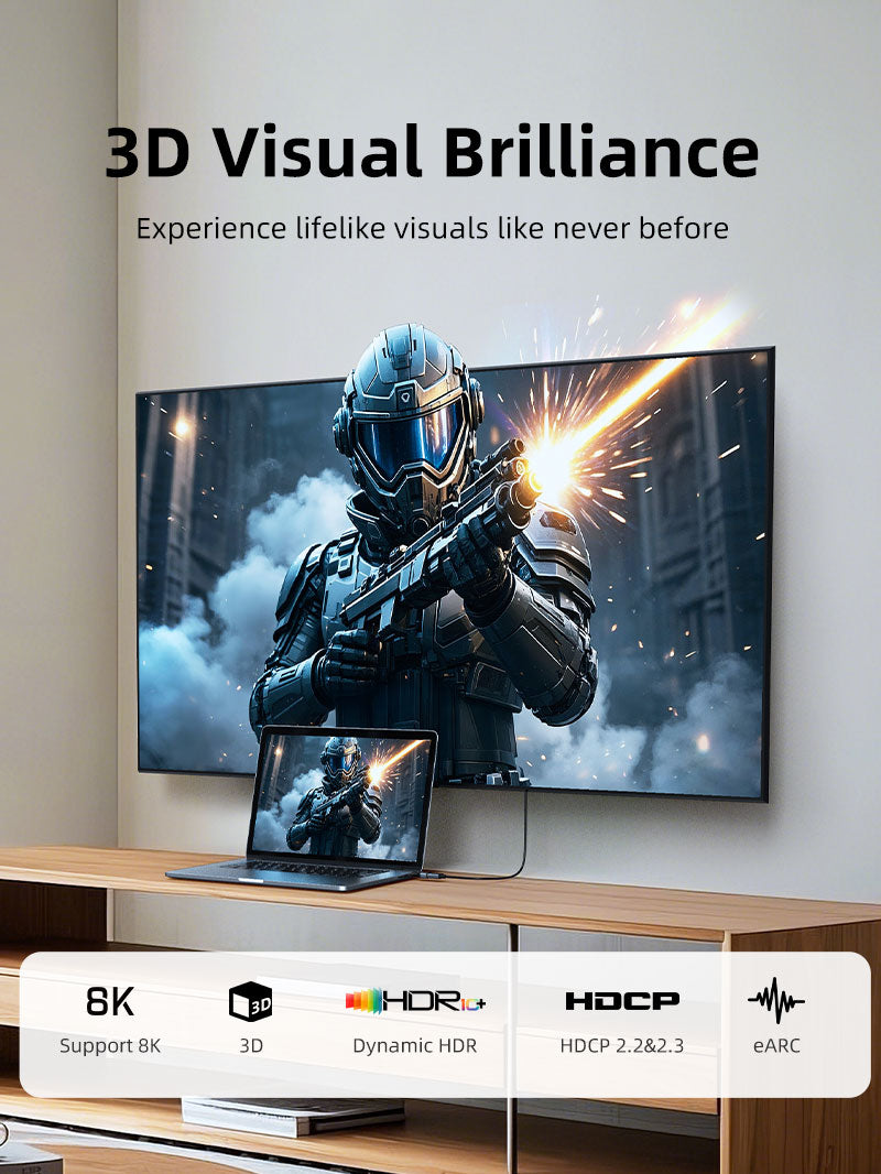 8K@60Hz Bidiمحول Micro HDMI إلى HDMI
