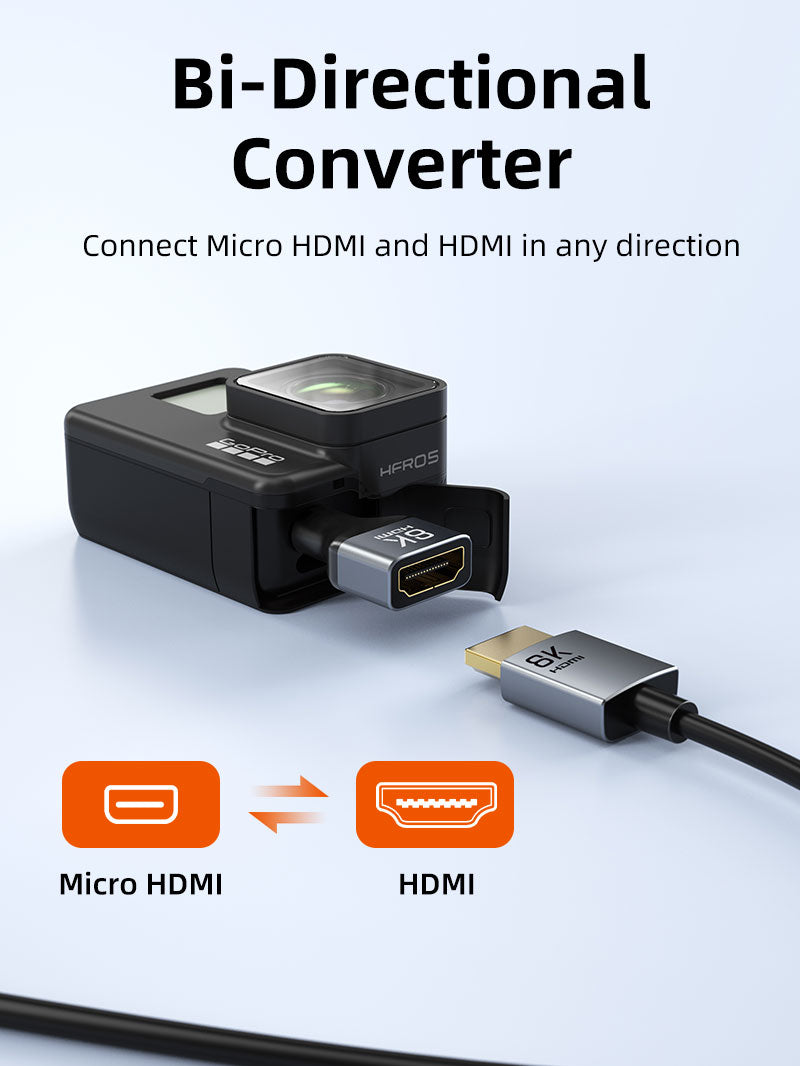 8K@60Hz Bidiمحول Micro HDMI إلى HDMI