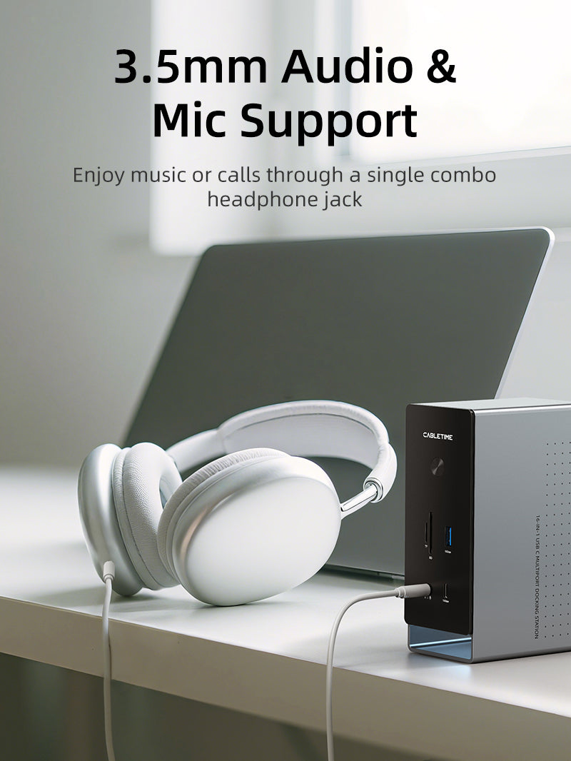 Tre Monitor 16-i-1 USB Type C-dockingstation med SSD-indkapsling