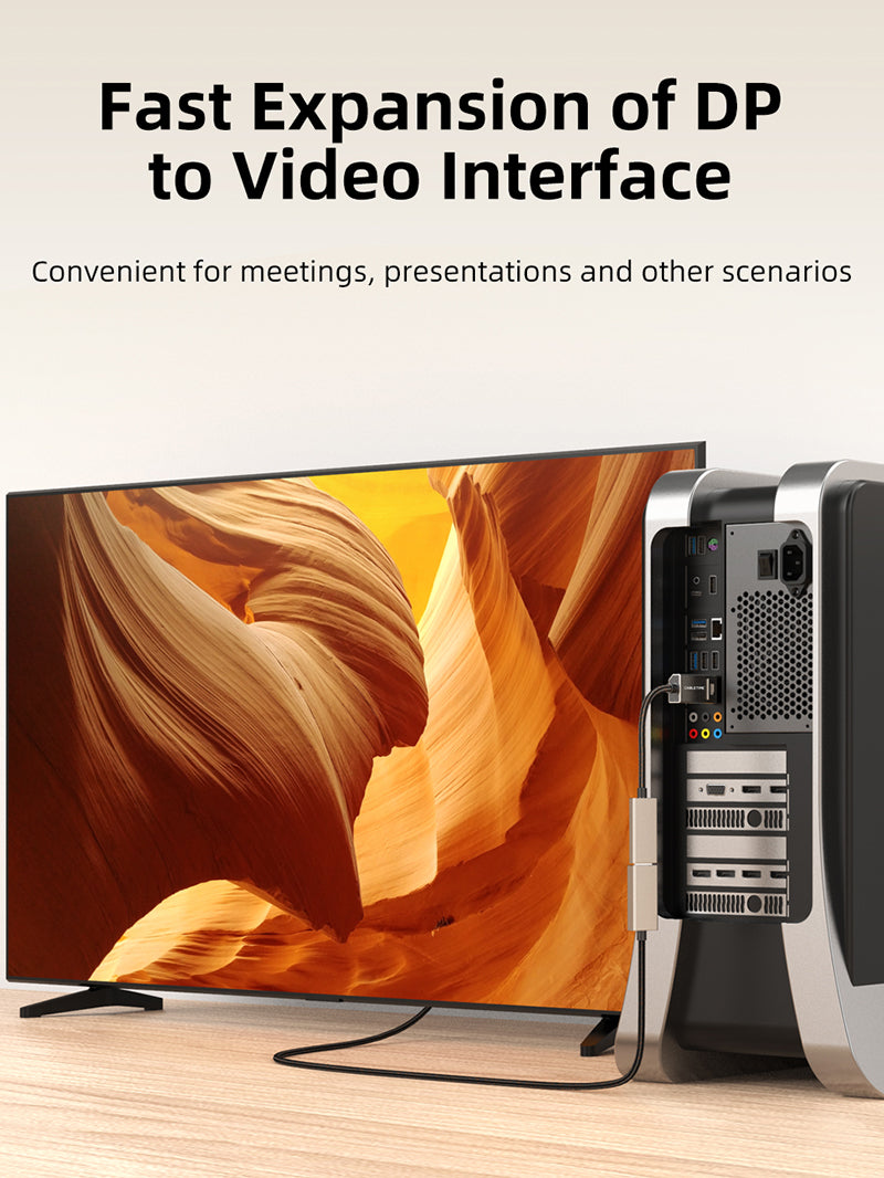 DisplayPort 1.4 to HDMI 2.1 Adapter 8K 60Hz 4K 144Hz