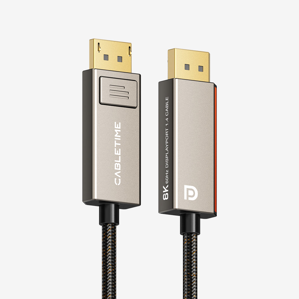 8K 60Hz DisplayPort 1.4ケーブル4K 144Hz 10ft用コンピュータ-CABLETIME
