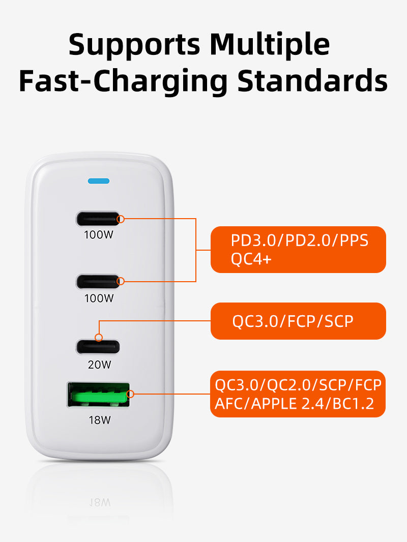 100W 4 포트 USB 간 벽 충전기 노트북 애플 MacBook Dell 용 유럽