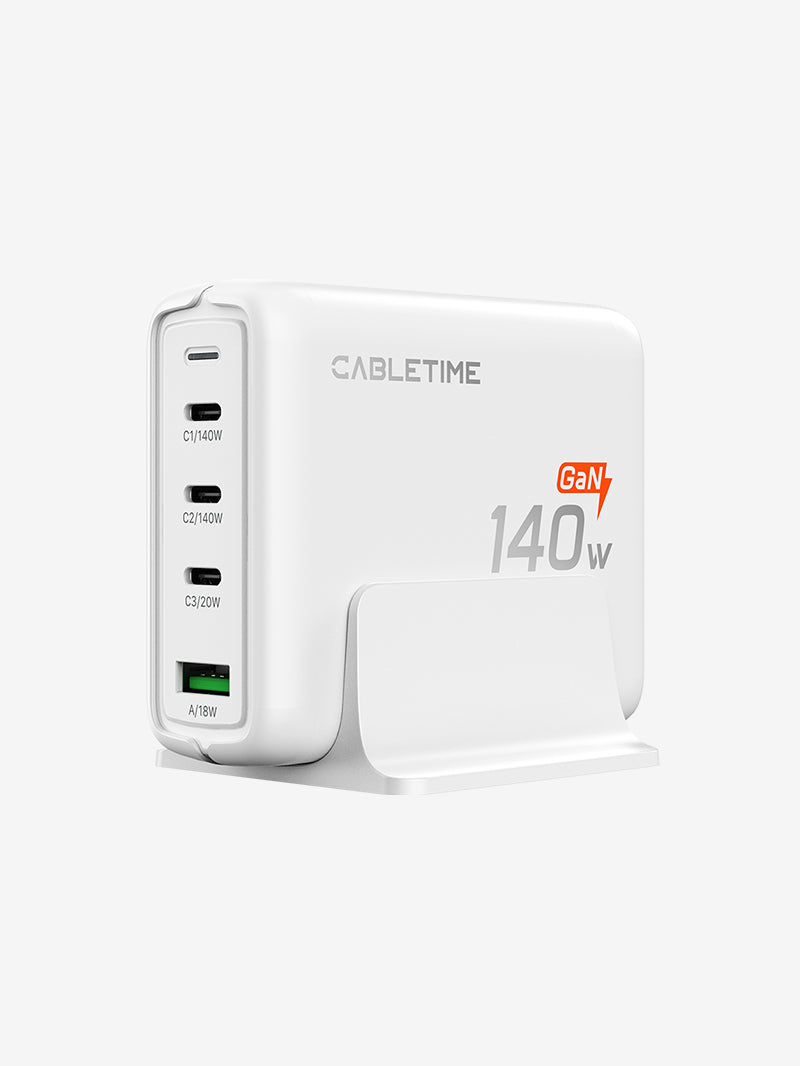 140W GaN USB C Charging Station 4 IN 1 Desk Charger Block for MacBook Air/Pro iPhone 17/16 Pro