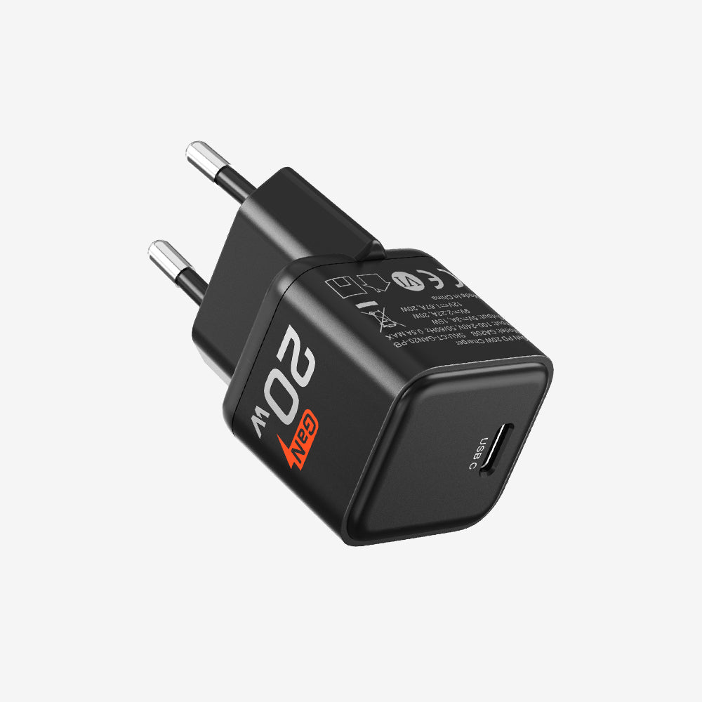 European 20w USB C GaN Wall Charger for iPhone 15/14/Pro Max