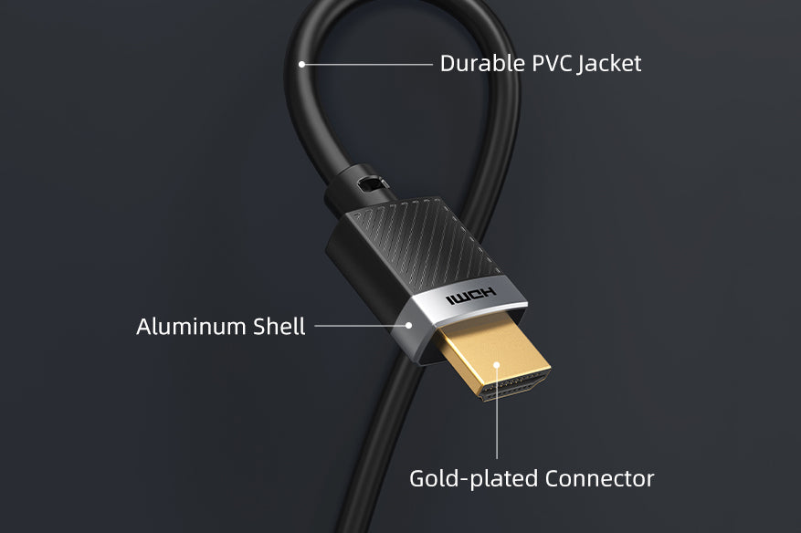 HDMI to HDMI male cable feature aluminum shell and 24k gold-plated connector