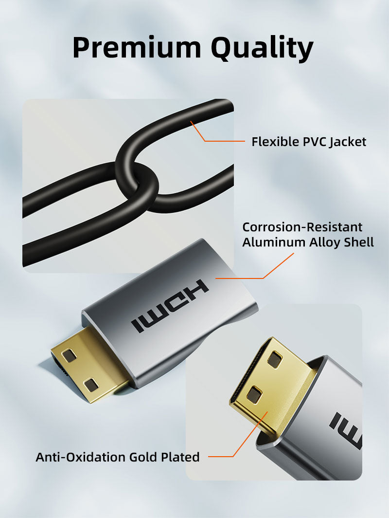8K60Hz Micro HDMI ไปยัง HDMI Cable Bi-Direction สำหรับ Raspberry Pi 4