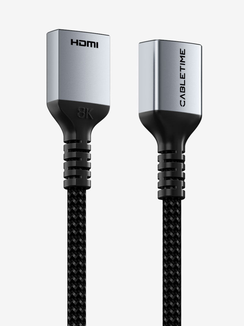 8K60Hz HDMI 2.1 forlængerkabel 48Gbps han-til-hun-adapter til PS5, Xbox, TV Stick, Monitor, Projektor