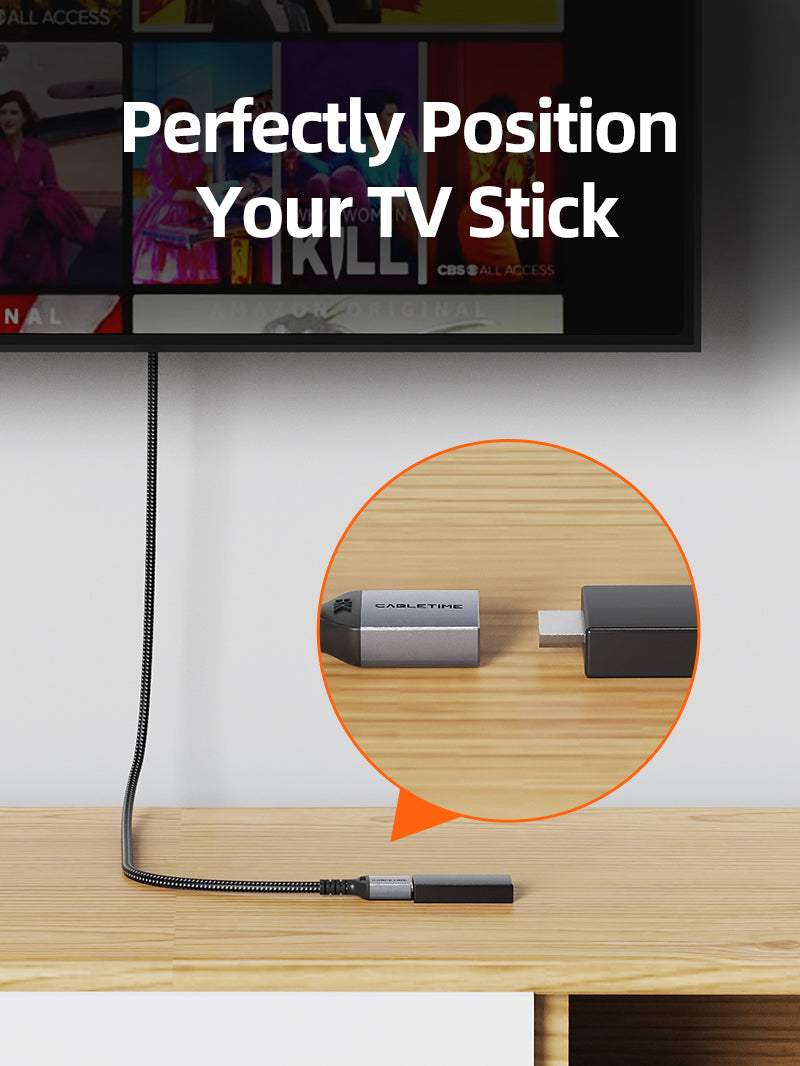 8K60Hz HDMI 2.1 Extension Cable 48Gbps Male to Female Adapter for PS5, Xbox, TV Stick, Monitor, Projector