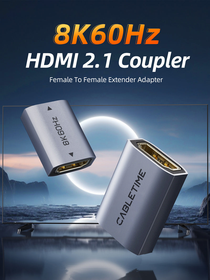 8K HDMI 2.1 Coupler Female To Female Extender Adapter