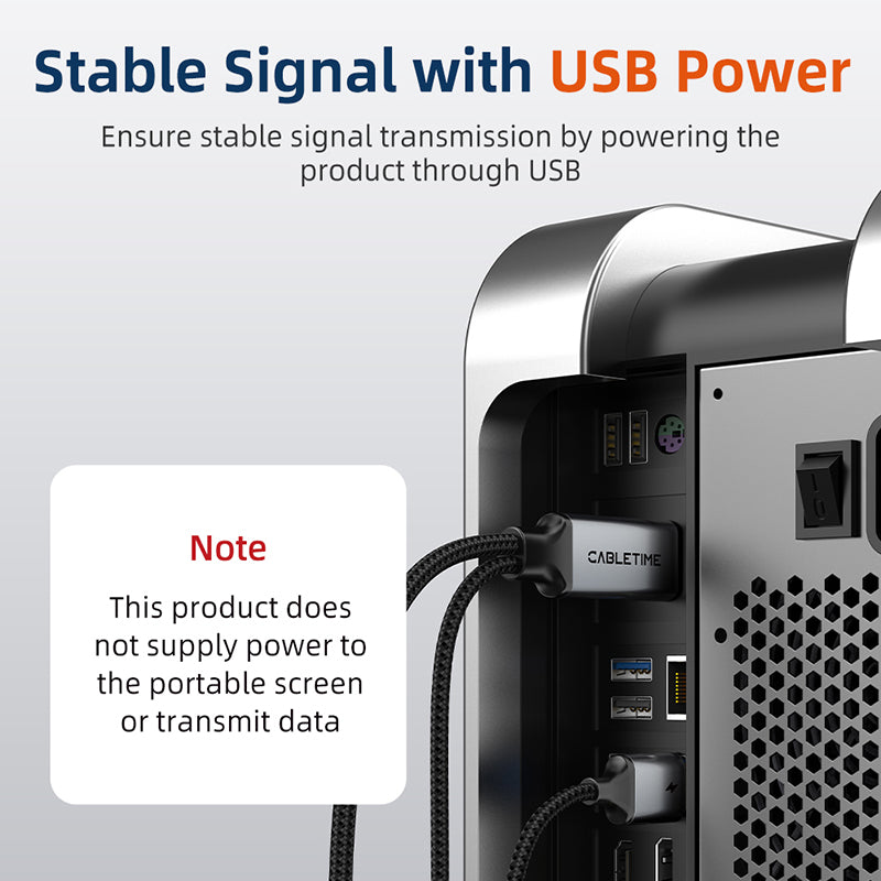 Unidirectional 4K 60Hz Active HDMI to DisplayPort Cable with USB Power for PS5, Xbox Series X, Laptop to Monitor