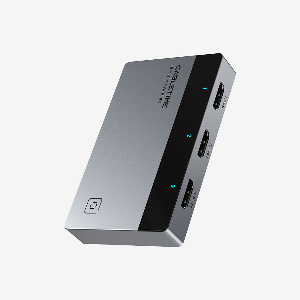 3-Port HDMI Switcher 4K 60Hz with Remote Control Manual for PS5 PS4 Xbox Fire Stick Roku Apple TV PC