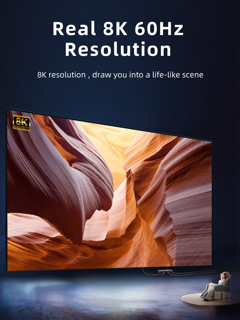 8K HDMI 2.1 Switcher 4K 120Hz 2 In 1 Out