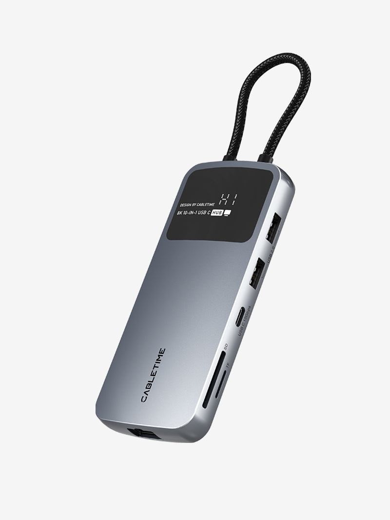 10 IN 1 8K USB C Hub for Dual 4K 60Hz Monitor
