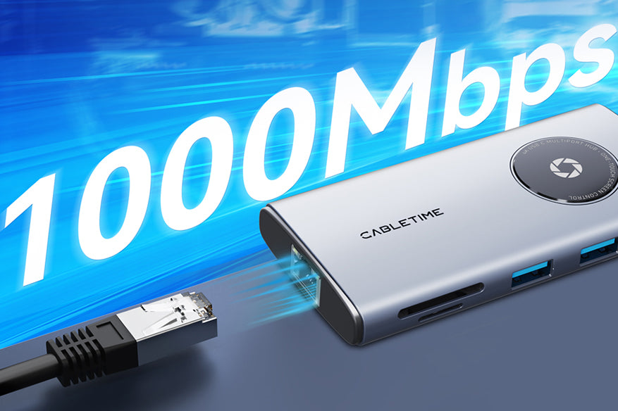 usb c hub adapter with 1000Mbps ethernet speed