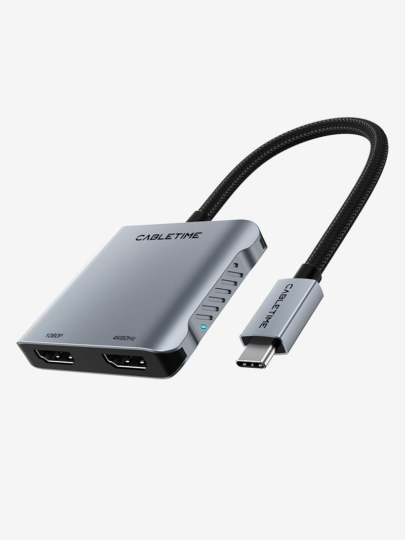 Hub USB-C Monitor Ganda untuk MacBook Windows 4-in-1 dengan HDMI, 100W PD USB