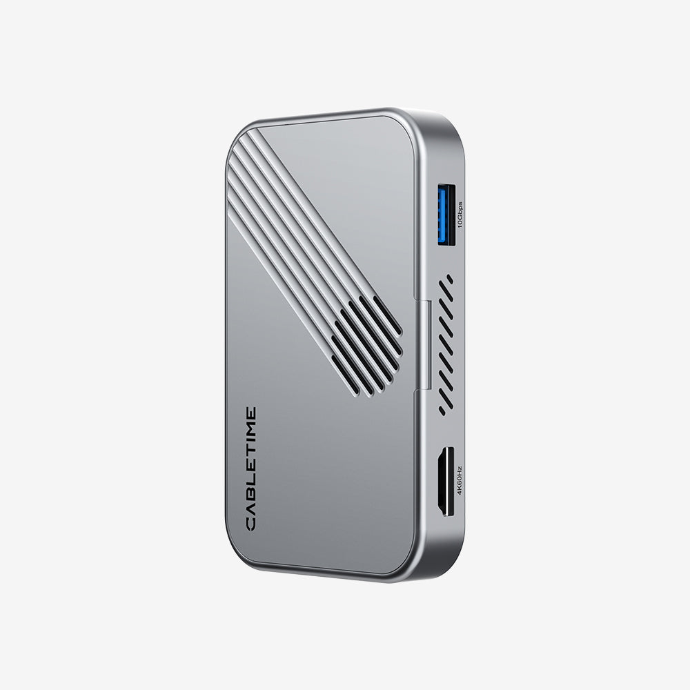 7-in-1 Magnetic USB-C Hub with SSD enclosure for iPhone 17 16 15 Pro Max MacBook Pro Air, iPad Pro