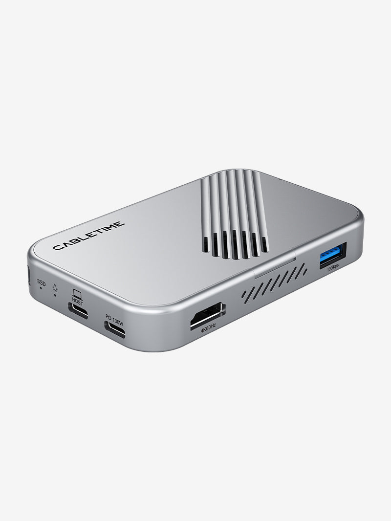 7-in-1 Magnetic USB-C Hub with SSD enclosure for iPhone 17 16 15 Pro M