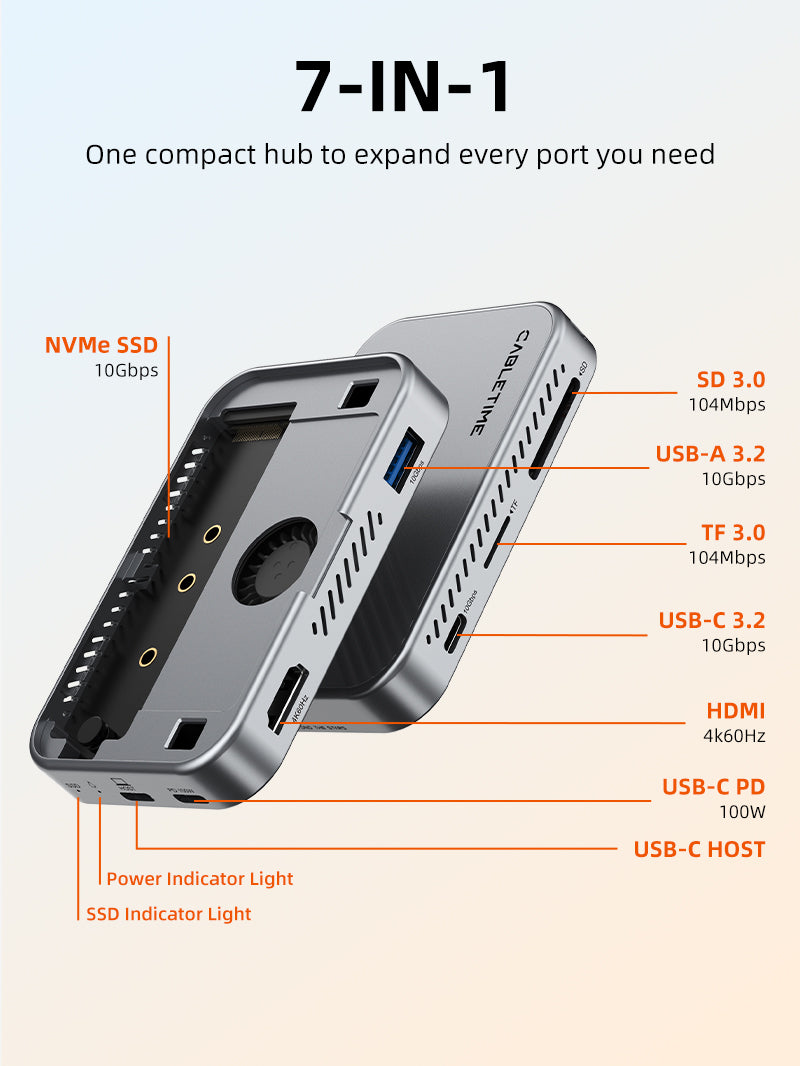 4K 60Hz USB C HDMI 및 DisplayPort를 사용한 멀티 포트 허브