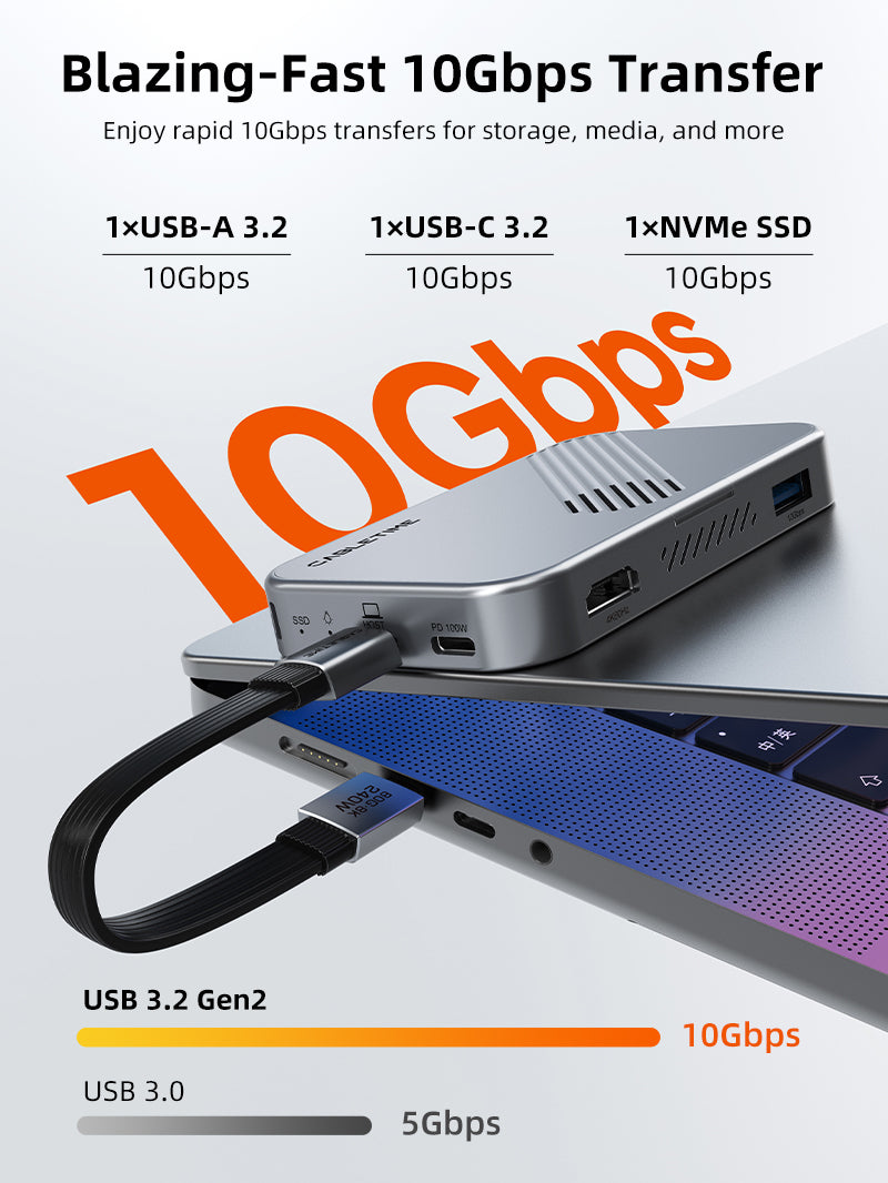 4K 60Hz USB C HDMI 및 DisplayPort를 사용한 멀티 포트 허브