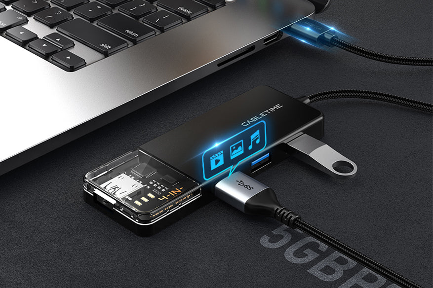 Superspeed 5Gbps Transmission 4 port USB A hub