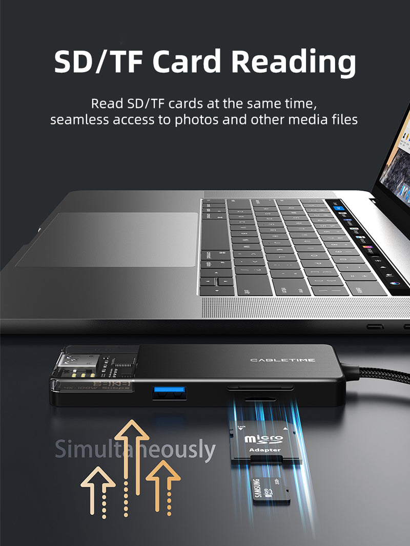 6 In 1 USB Type C Multiport Hub with 4K HDMI 100W Power Delivery - CABLETIME