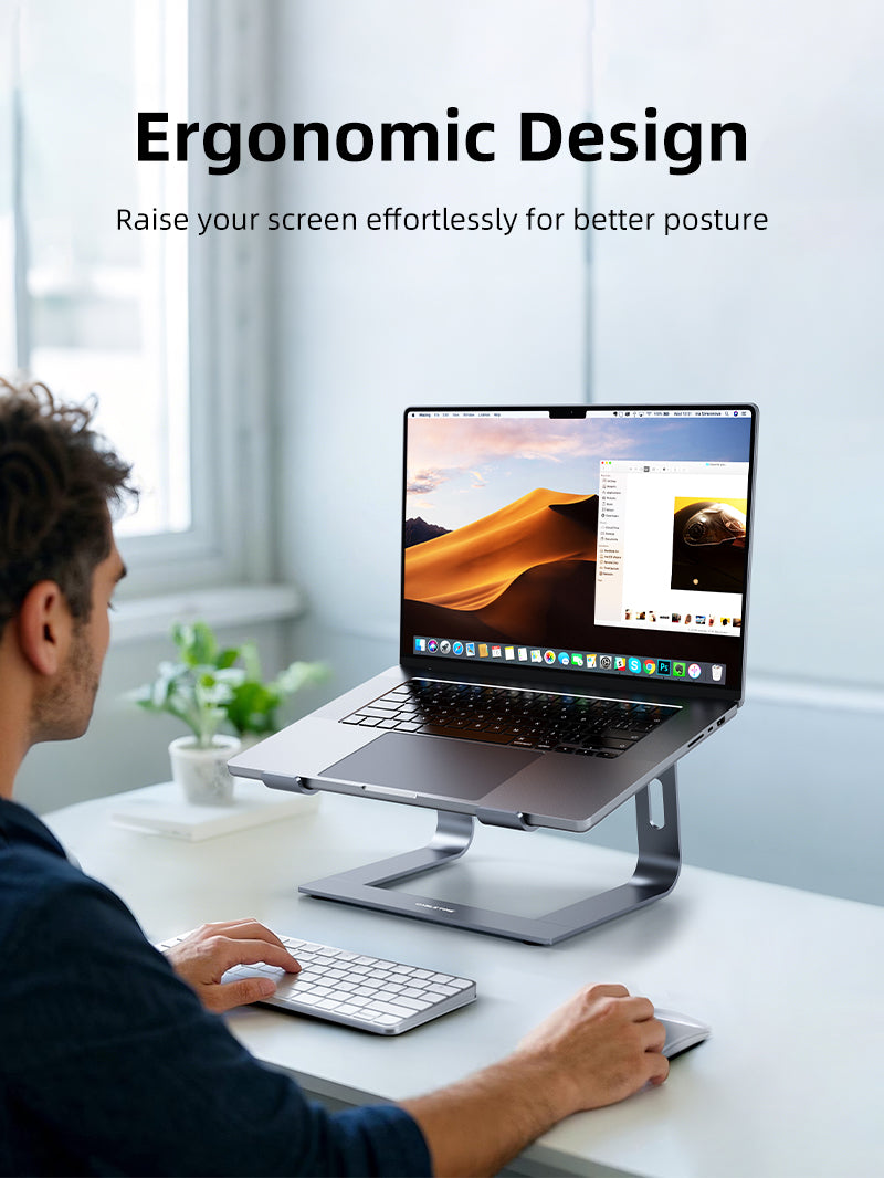 Ergonomic Laptop Stand for Desk Aluminum Laptop Riser for MacBook Pro Dell XPS