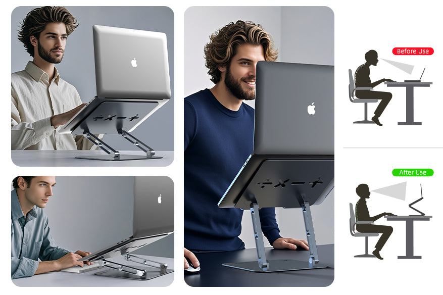 Lift your laptop to the perfect height with this ergonomically designed laptop stand.