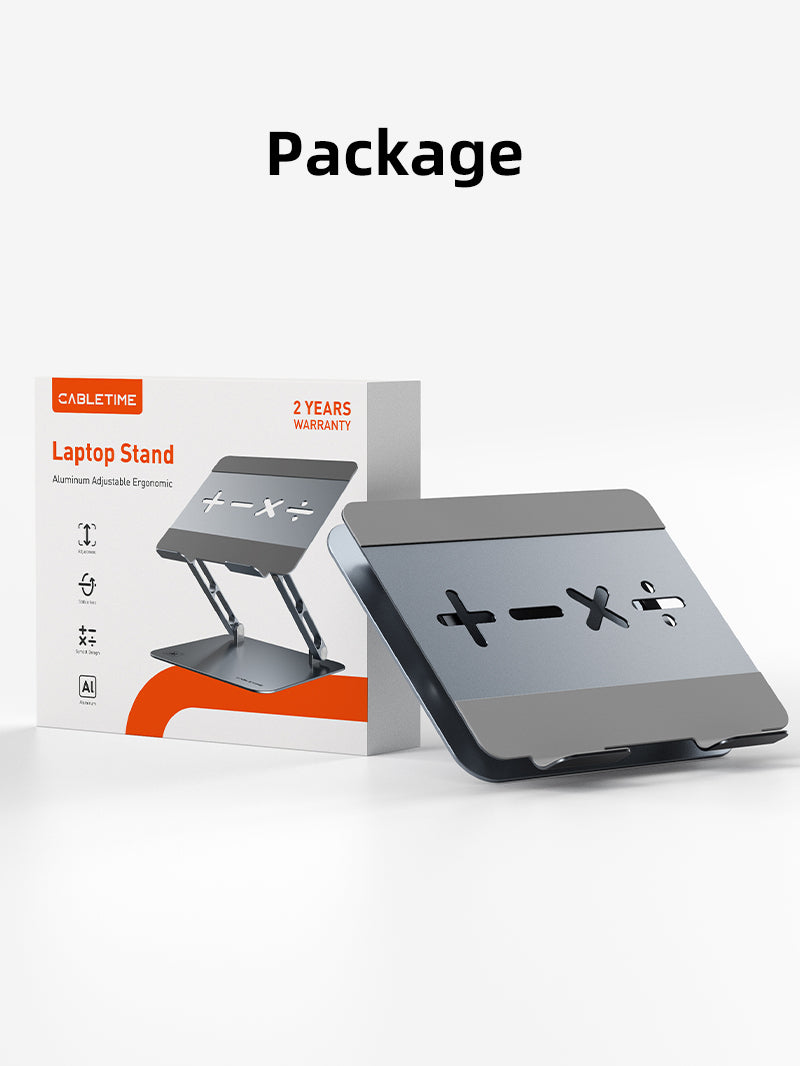 Adjustable Height Laptop Stand Aluminum for 17 inch Laptop MacBook - CABLETIME