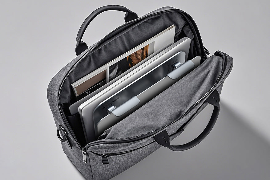 Collapsable laptop stand's folding design ensures it fits seamlessly into your bag, while its lightweight build makes it easy to carry anywhere.