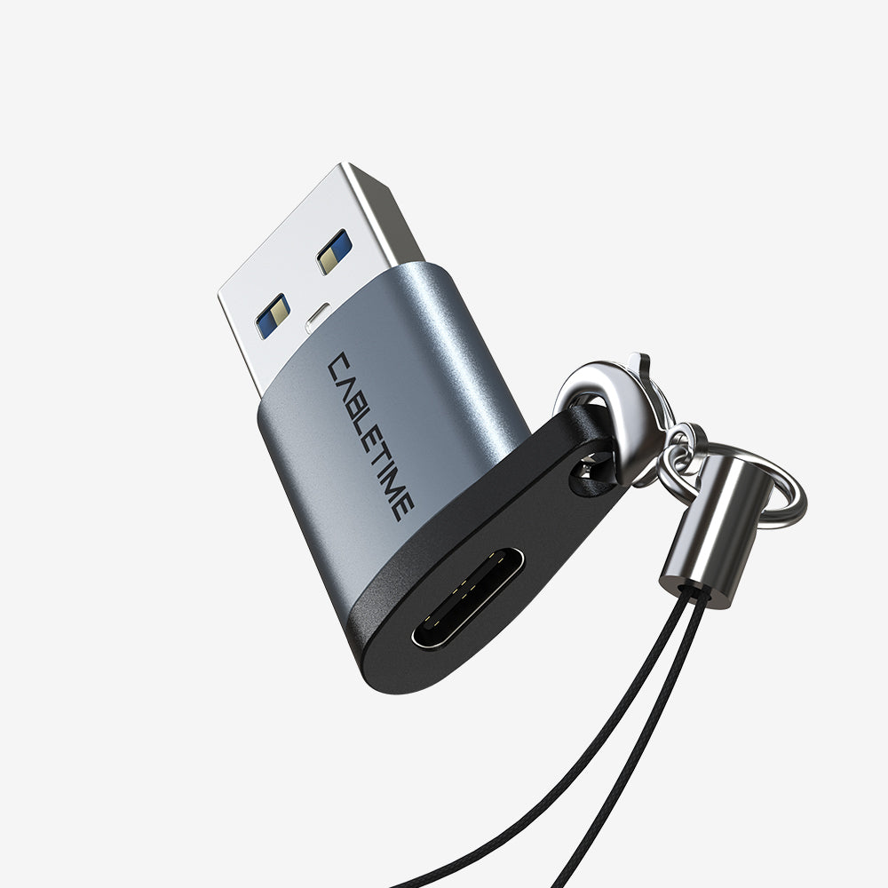 Adaptador USB-C Hembra A Mini USB Macho, Para Cámara Y GPS, Velocidad 480 Mbps, Color Plata