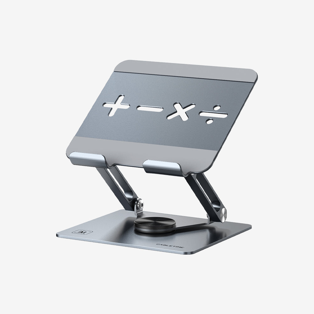 support du support de tablette iPad pour bureau avec base rotative à 360 °