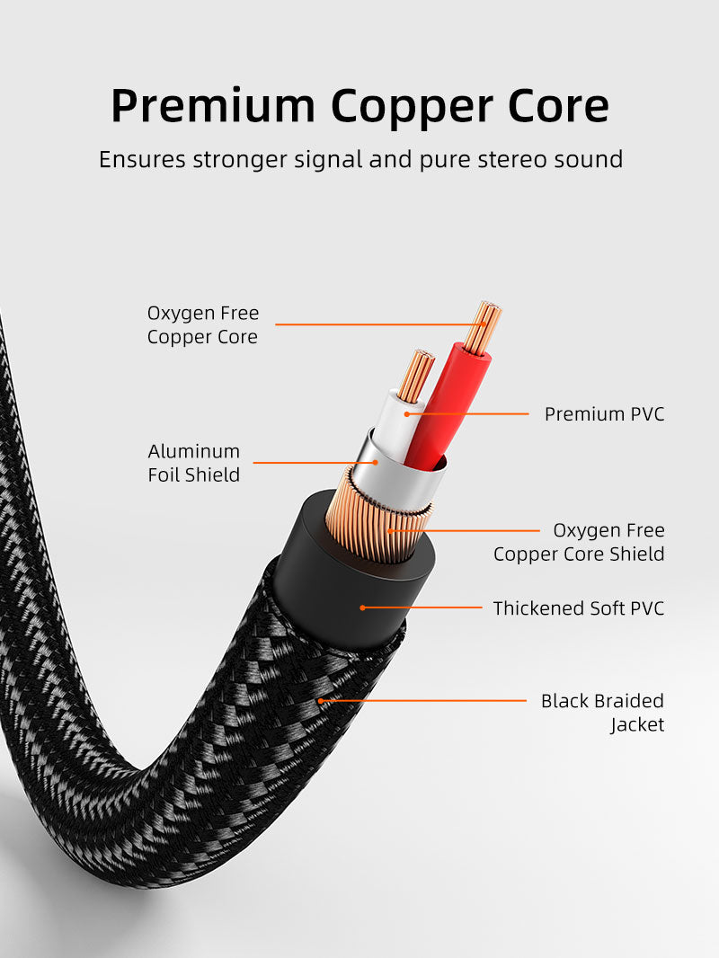 2RCA إلى 2RCA كابل صوت ستيريو ذكر إلى ذكر لمضخم المسرح المنزلي نظام هاي فاي مكبر صوت للسيارة