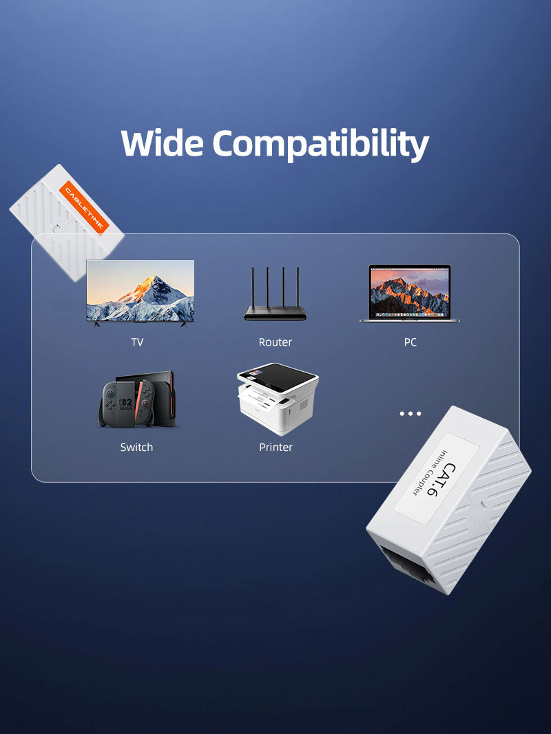 قارنة التوصيل المضمنة Cat 6 Rj45 أنثى إلى أنثى Ethernet لشبكة Cat6