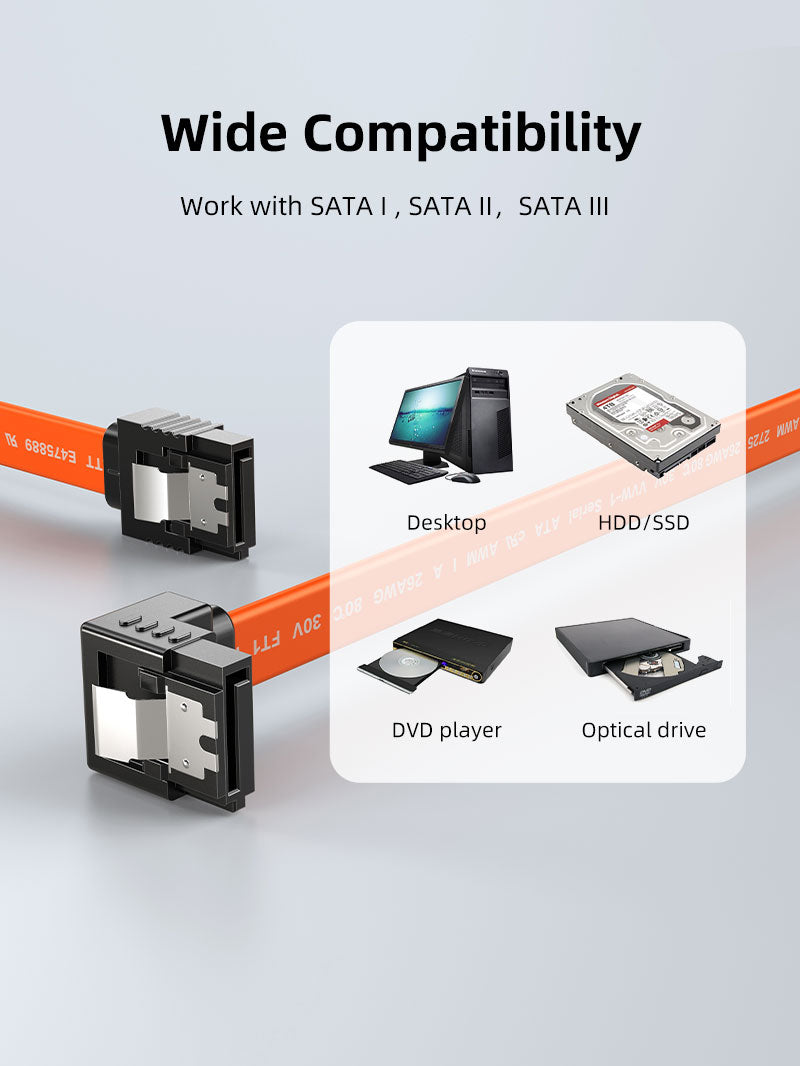 Câble SATA III à angle droit pour disque dur SSD