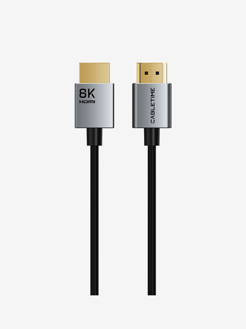 8K 60Hz Ultra Slim HDMI 2.1 Cable 3.8 มม. สำหรับ PS5/Xbox Series X/Roku TV/HDTV/Blu-ray
