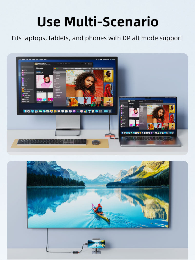 4K144Hz Switch 2 Dock Station d'accueil TV portable de remplacement 3-en-1 pour Switch/Switch 2/Steam Deck