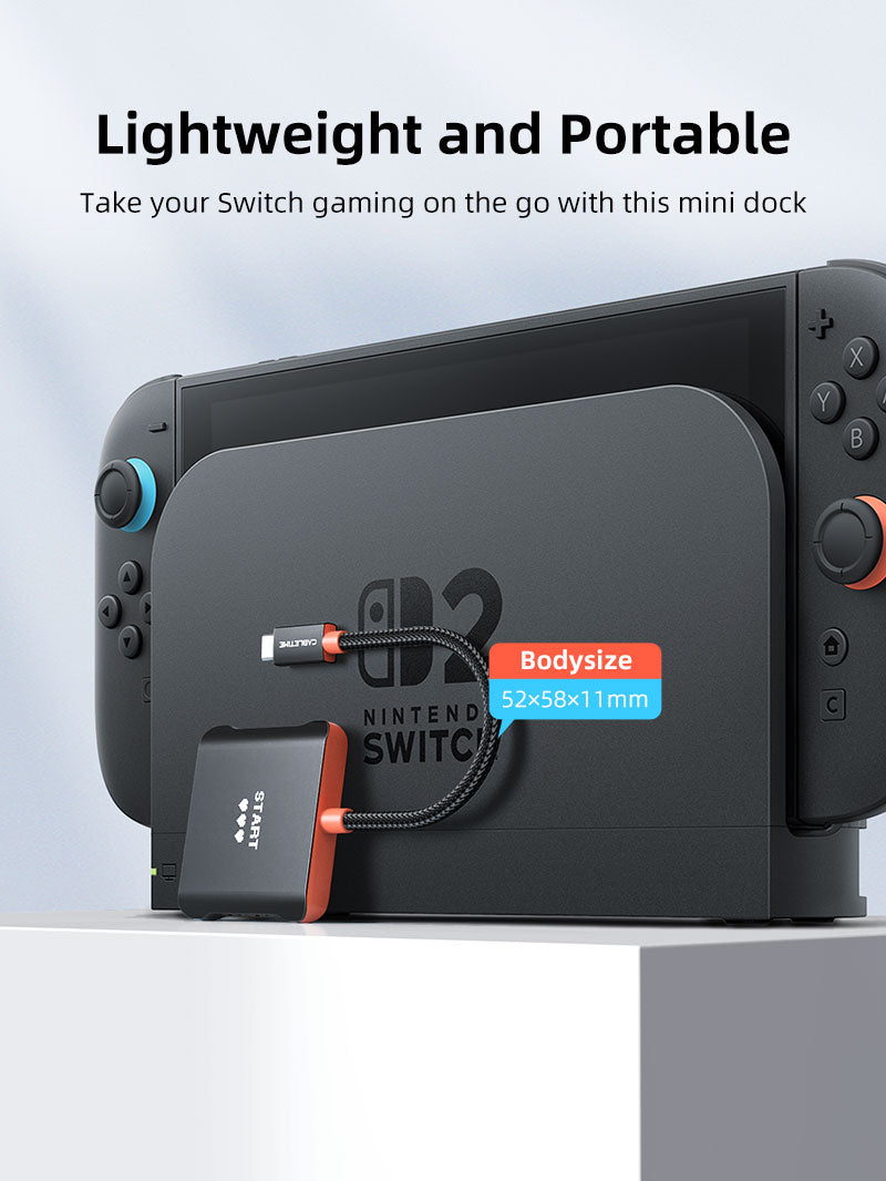 4K144Hz Switch 2 Dock Station d'accueil TV portable de remplacement 3-en-1 pour Switch/Switch 2/Steam Deck