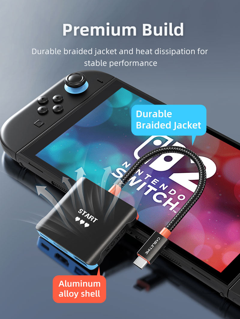 3-in-1 Switch 2 Dock Replacement Portable TV Dock Station for Switch/Switch 2/Steam Deck