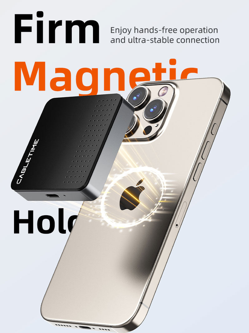 Magnetic USB C M.2 2230 NVMe SSD Enclosure for iPhone 15/16 Macbook pro laptop